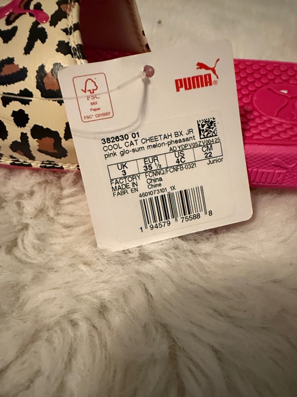 PUMA Cool Cat Cheetah Pink Leopard Print Slide Sandals ~ NWT - Picture 6 of 6